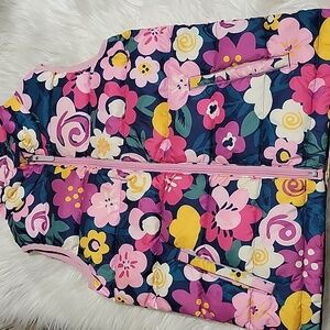 Hanna Andersson Girls 8 Floral Puffer Zipper Vest